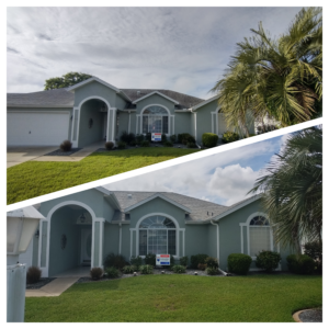Roof Wash before and after Ocala, FL