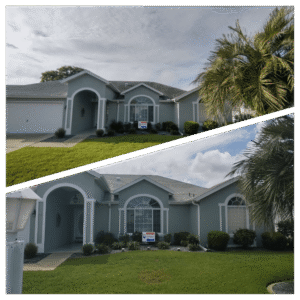 Roof Wash before and after Ocala, FL