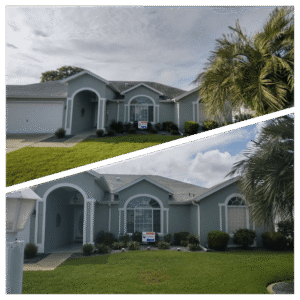 Roof Wash before and after Ocala, FL