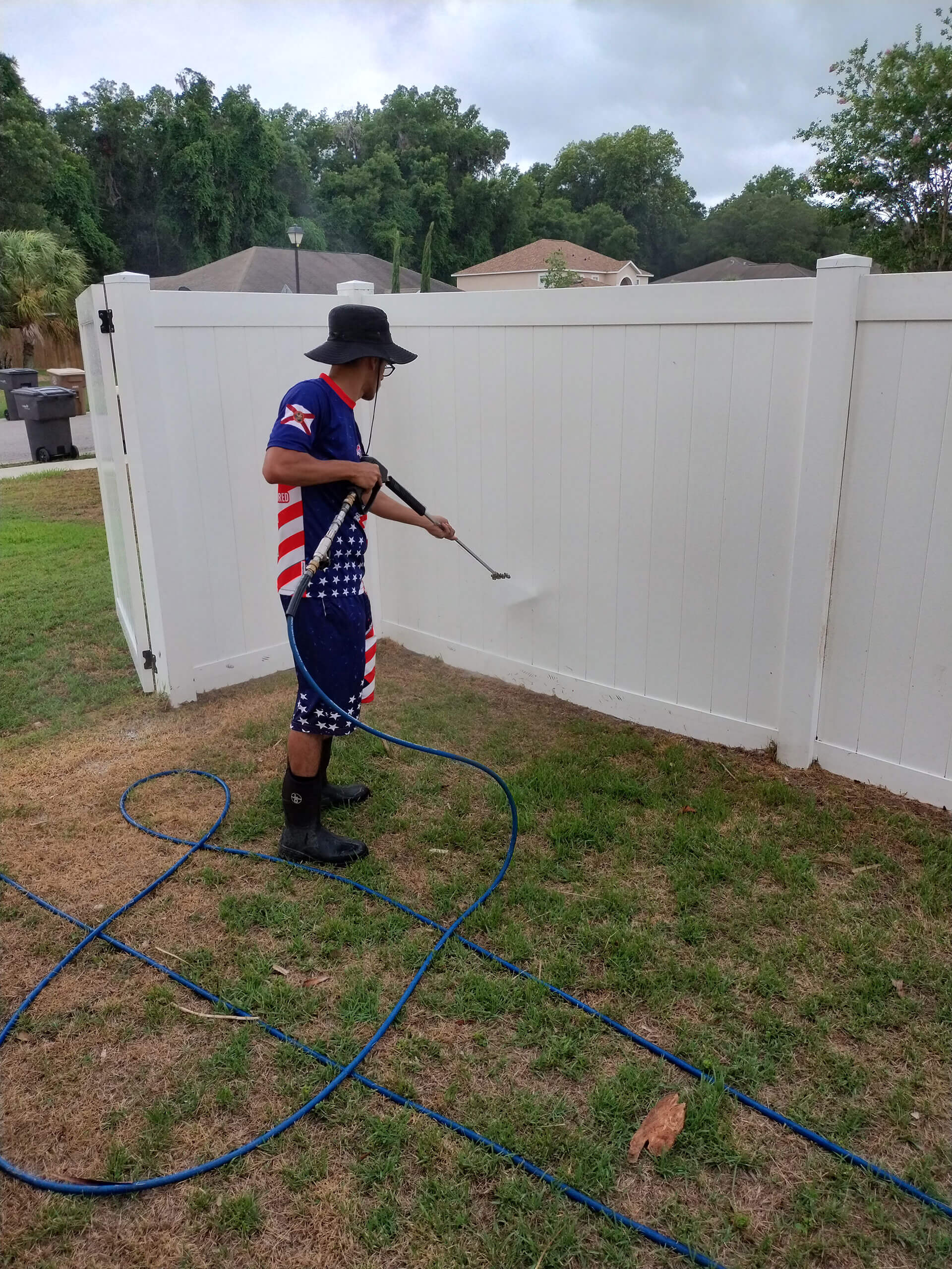 fence washing