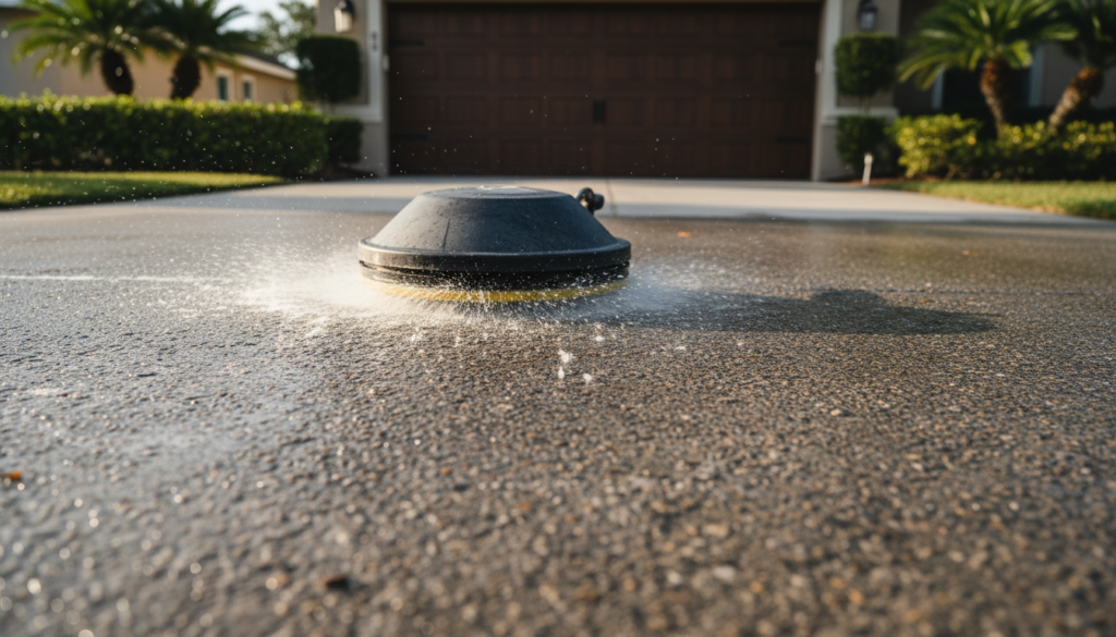 The Best Pavement Cleaner Limestone Creek FL Homeowners Trust in 2026 2 driveway cleaner limestone creek fl surface cleaner attachment in action on concrete