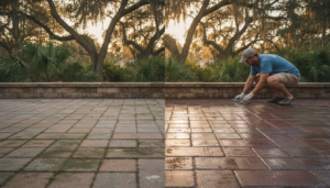 paver sealing lake panasoffkee patio before and after treatment