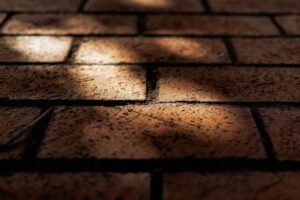 freshly sealed brick pavers glistening after paver sealing sumter county project