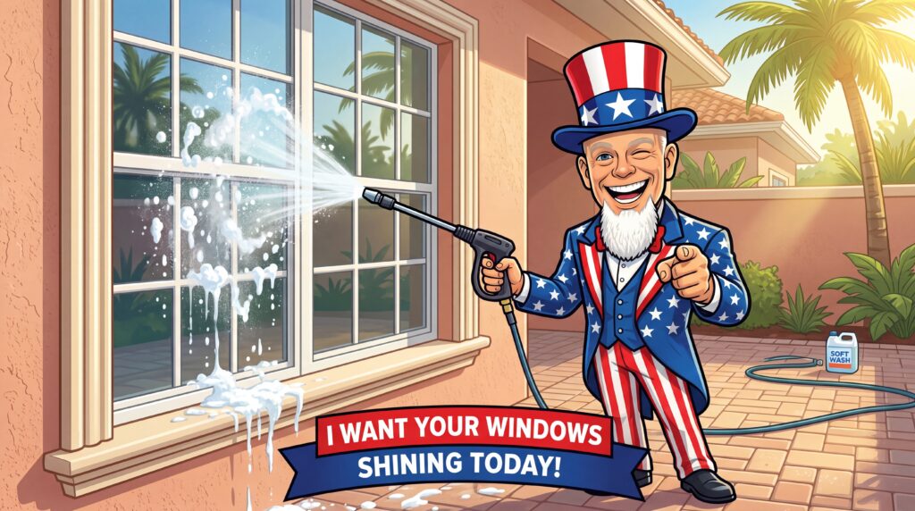 homeowner reviewing a written quote for affordable window cleaning services with a technician