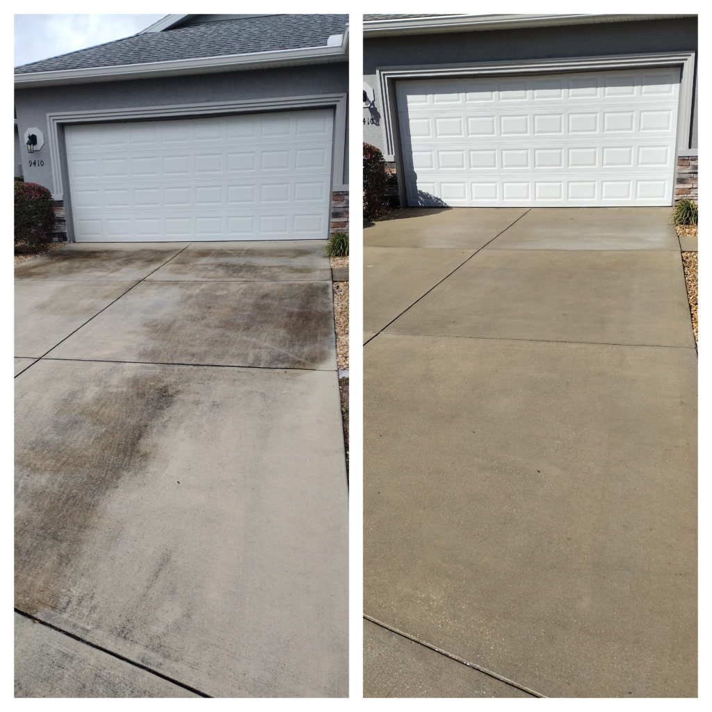 How Ocala Homeowners Choose Concrete Power Washing and Sealing Companies Near Me in 2026 3 sealed driveway in Ocala Florida neighborhood after professional cleaning