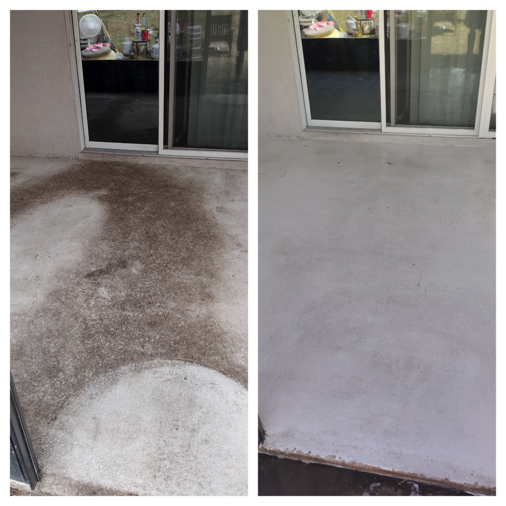 How Ocala Homeowners Choose Concrete Power Washing and Sealing Companies Near Me in 2026 2 sealed patio after professional concrete power washing service in Ocala backyard