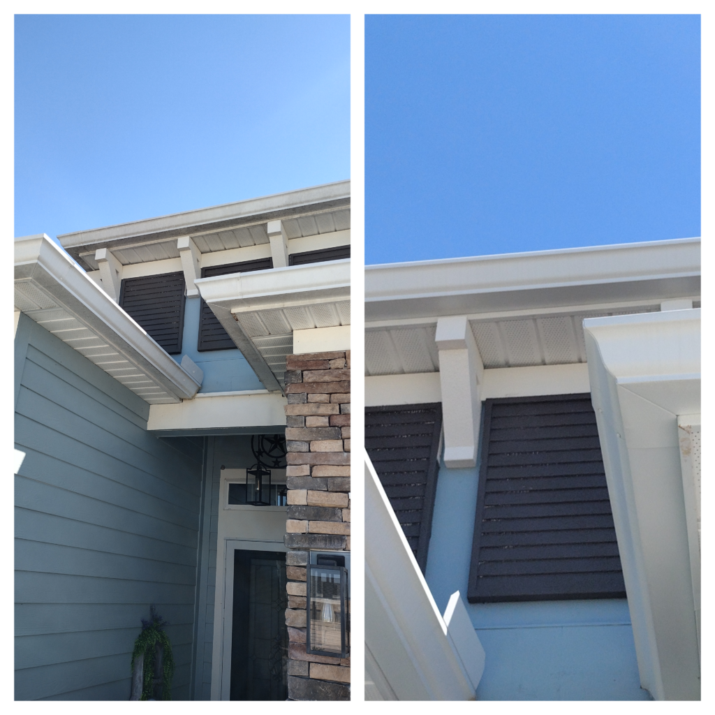 Deck Staining in Ocala, FL: Your 2026 Weatherproofing Guide 2 technician soft washing a deck before staining in Ocala FL
